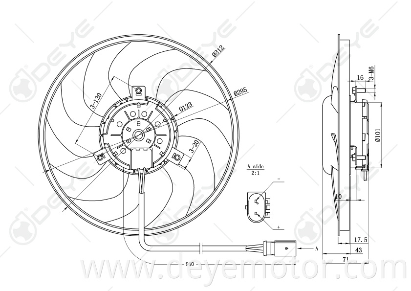 6395000193 car radiator cooling fan for BENZ VIANO BENZ VITO